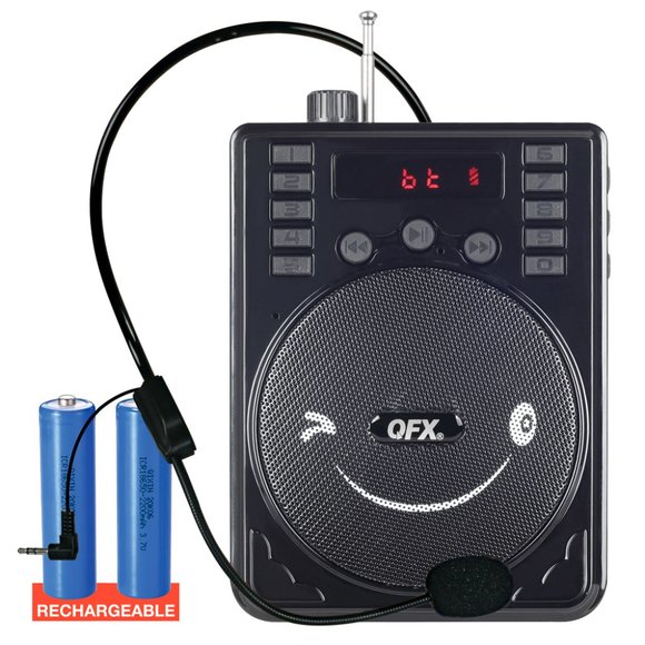 QFX BT-92 Rechargeable Mini PA Speaker +Bluetooth +USB/SD/FM +Microphone/Headset - Picture 2 of 5